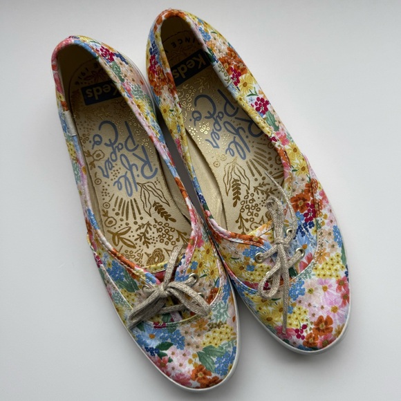 KEDS X Rifle Paper Co. Mini Margaux Slip-on Rainbow Floral Shoes Women Sz 9 - Picture 11 of 11